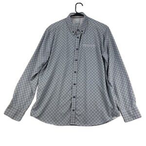 J.B. Holt Standard Fit Button Down Shirt – Size L – Blue Pattern